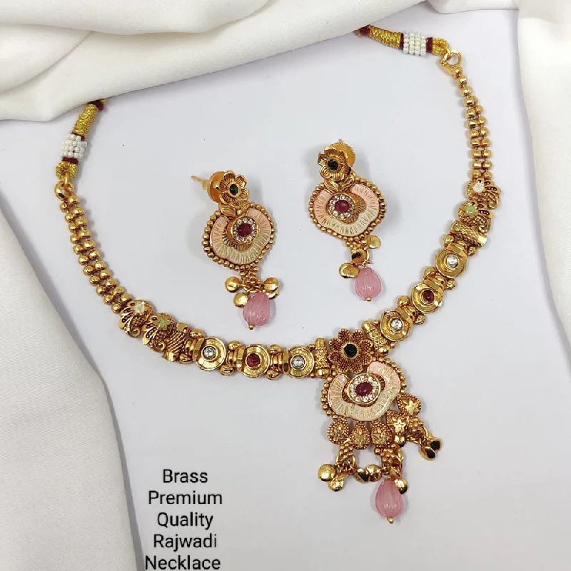 Affordable Glamour – Premium Jewelry At Special Prices Manisha Jewellery Gold Plated Pota Stone Necklace Set