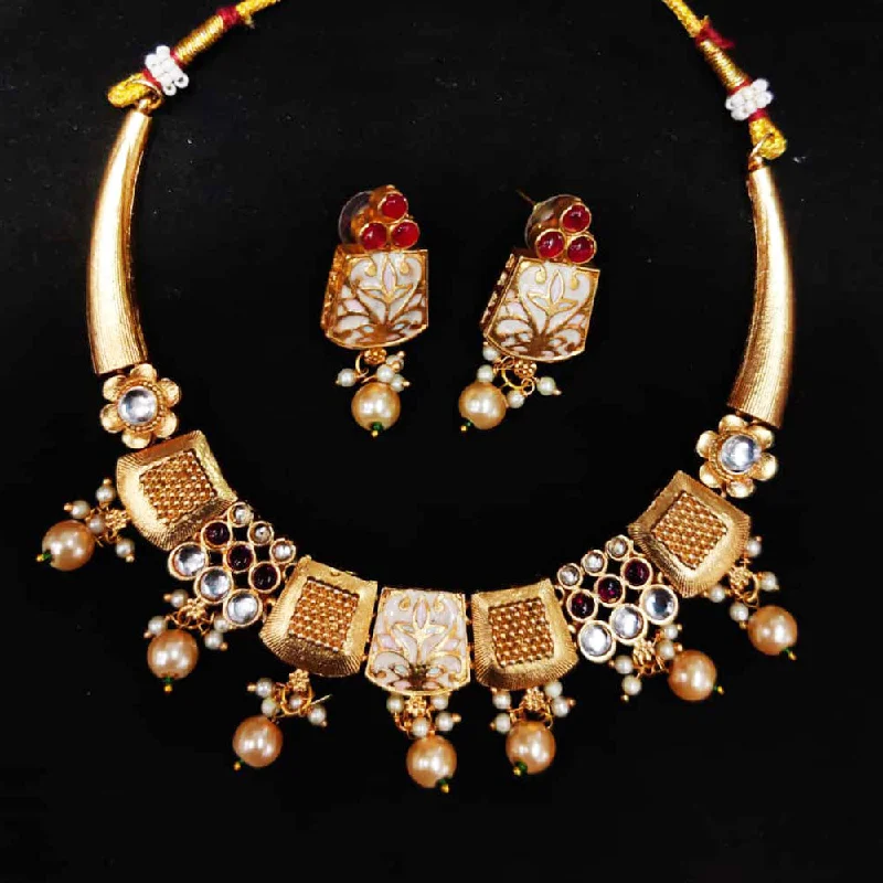 Unmissable Discounts On Timeless Jewelry Pieces Manisha Jewellery Gold Plated Pota Stone Necklace Set