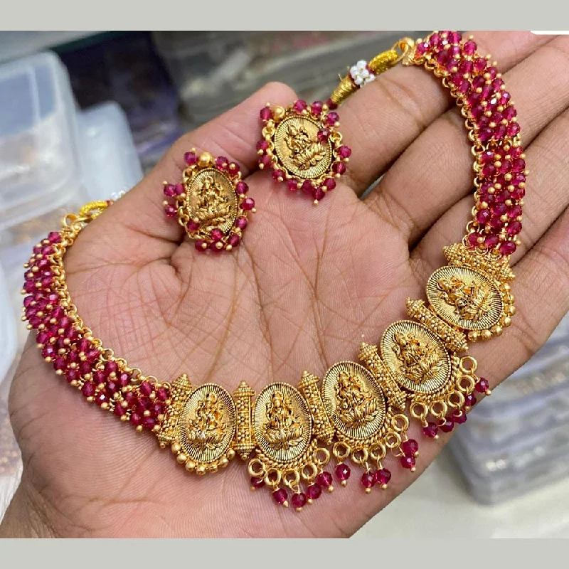 Premium Jewelry At Promotional Prices – Shine Today Manisha Jewellery Gold Plated Temple Necklace Set