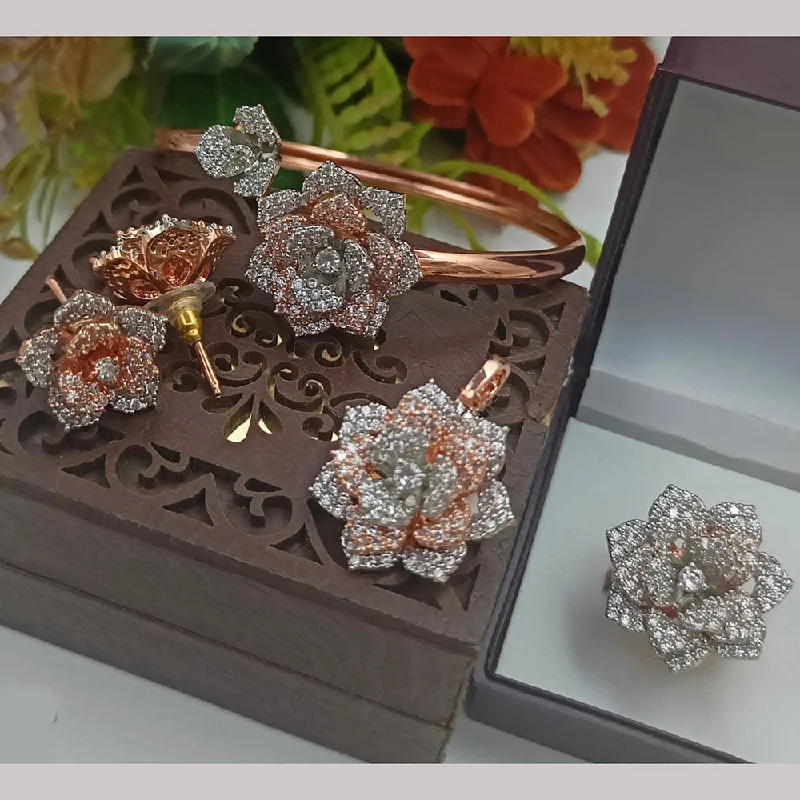 Must-Have Jewelry At Irresistible Discounts Manisha Jewellery Rose Gold Plated AD Combo Set