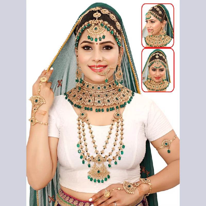 Timeless Beauty, Unbeatable Deals – Jewelry Sale On Neetu Art Gold Plated Kundan Stone Bridal Necklace Set