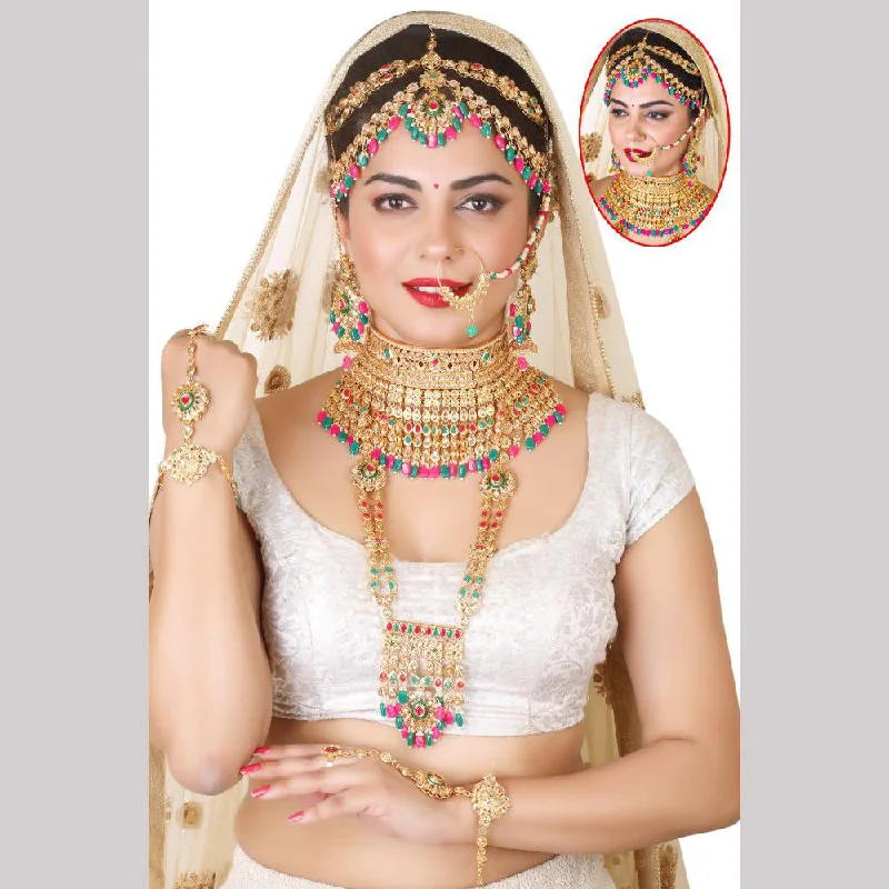 Discounted Jewelry For A Glamorous Look Neetu Art Gold Plated Kundan Stone Bridal Necklace Set