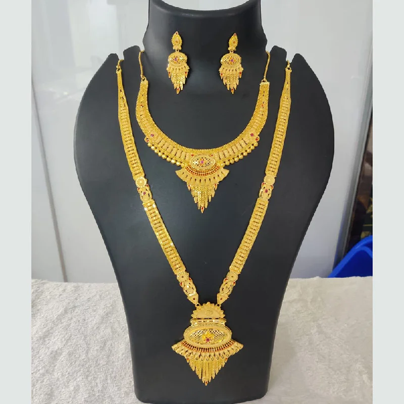 Shop Jewelry That Shines Without The High Price Pari Art Jewellery Forming Gold Double Necklace Set