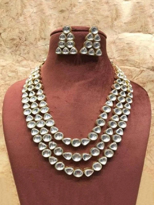 Luxury Meets Affordability – Jewelry Sale Now Live Polki Kundan 3 Line Necklace