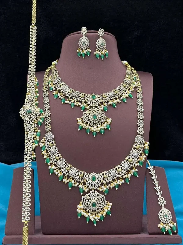 Holiday Jewelry Sale – Perfect Gifts At The Best Prices Premium Quality Ad Cz Stone Studded Victorian Bridal Set