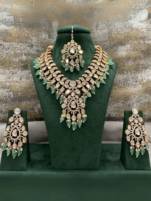 Luxury Jewelry Now At Special Promotional Rates Pure Brass Real Kundan Stuffed Necklace Set