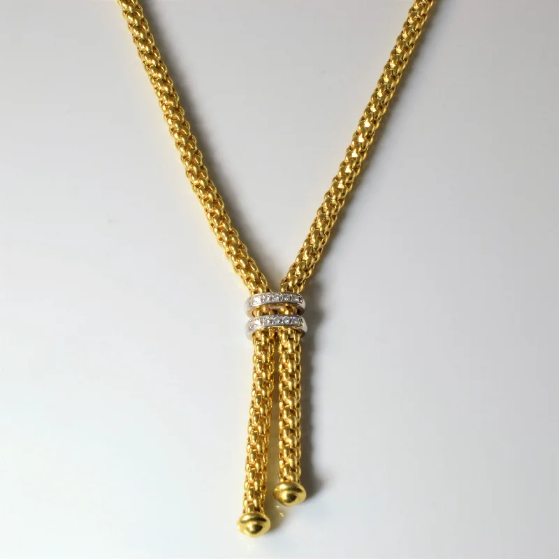 Chic And Stylish Jewelry At Exclusive Prices Textured Chain Diamond Knot Necklace | 0.06ctw | 18"|