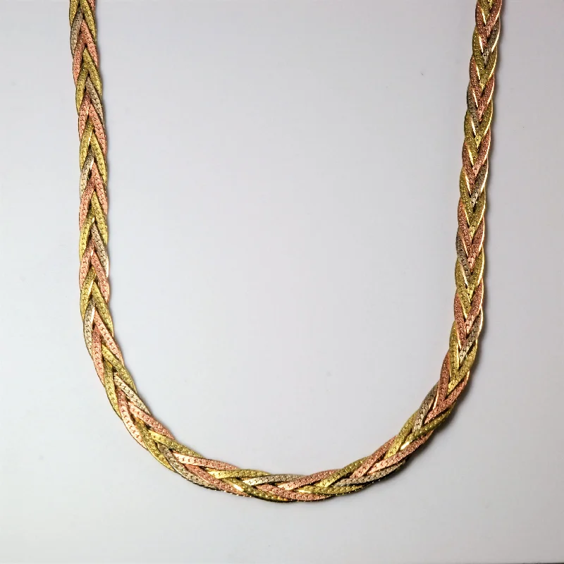 Jewelry Sale Bonanza – Grab Your Sparkle Now Tri Tone Gold Braided Chain | 18"|