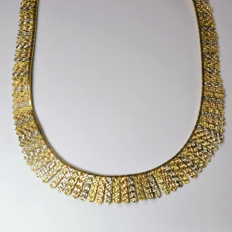 Affordable Glamour – Premium Jewelry For Less 18k Tri Tone Gold Fringe Necklace | 17" |