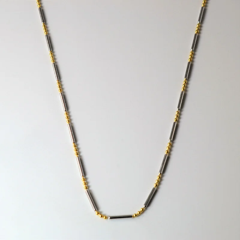 Luxury Jewelry Clearance – Shop Premium Styles Now 18k Two Tone Bar & Bead Chain | 23" |