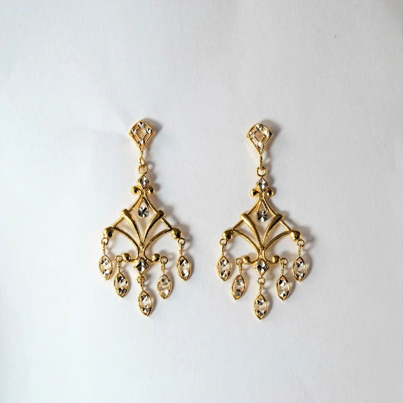 Sparkle On A Budget – Fine Jewelry For Less Two Tone Gold Filigree Dangle Earrings