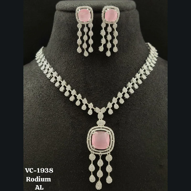 Get The Best Deals On Timeless Jewelry Pieces Vivah Creations Silver Plated AD Necklace Set