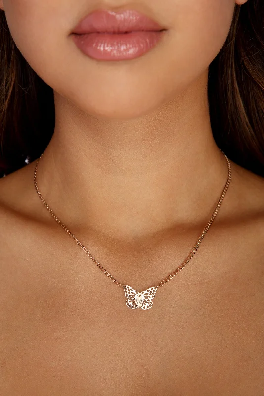 Dainty Butterfly Charm Necklace