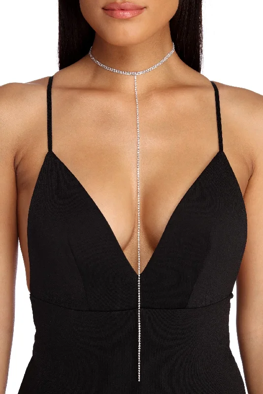 Reign In Rhinestone Lariat Choker